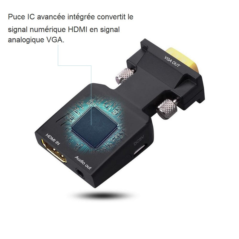 Kinpower Adaptateurs convertisseur HDMI vers VGA - diymicro.fr