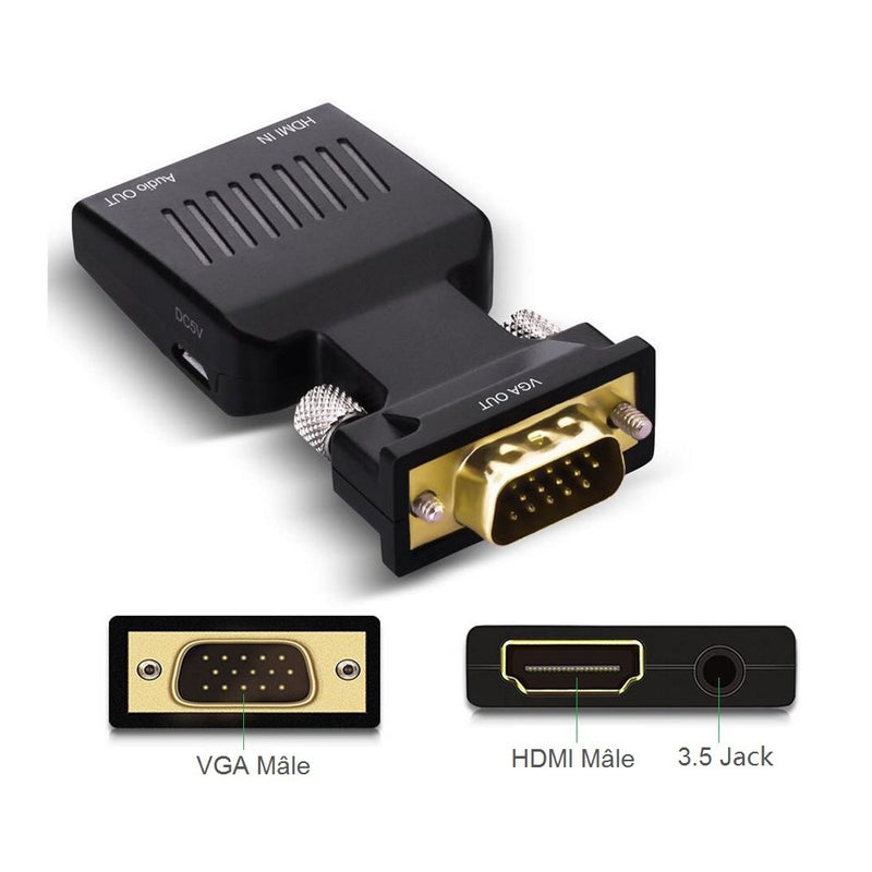 Kinpower Adaptateurs convertisseur HDMI vers VGA - diymicro.fr