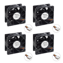 Lot de 4 Ventilateurs 6000RPM DC 12V 2.7A  1450CFM 72dBA 120 x 120 x 38 mm