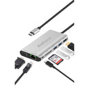 Station d'accueil Concentrateur Type C vers HDMI 4K, VGA, USB 3.0, Lecteur SD, RJ-45 6 en 1 - diymicro.fr