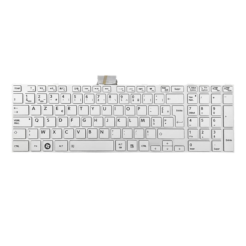 Clavier AZERTY Français Blanc De Remplacement Pour Toshiba Satellite C50-A, C50D-A, C50T-A - Neuf KINPOWER