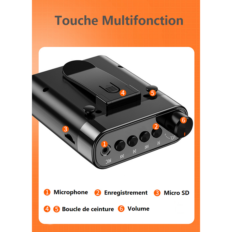 Amplificateur de voix portable acec micro-casque filaire support bluetooth et carte micro SD - diymicro.fr
