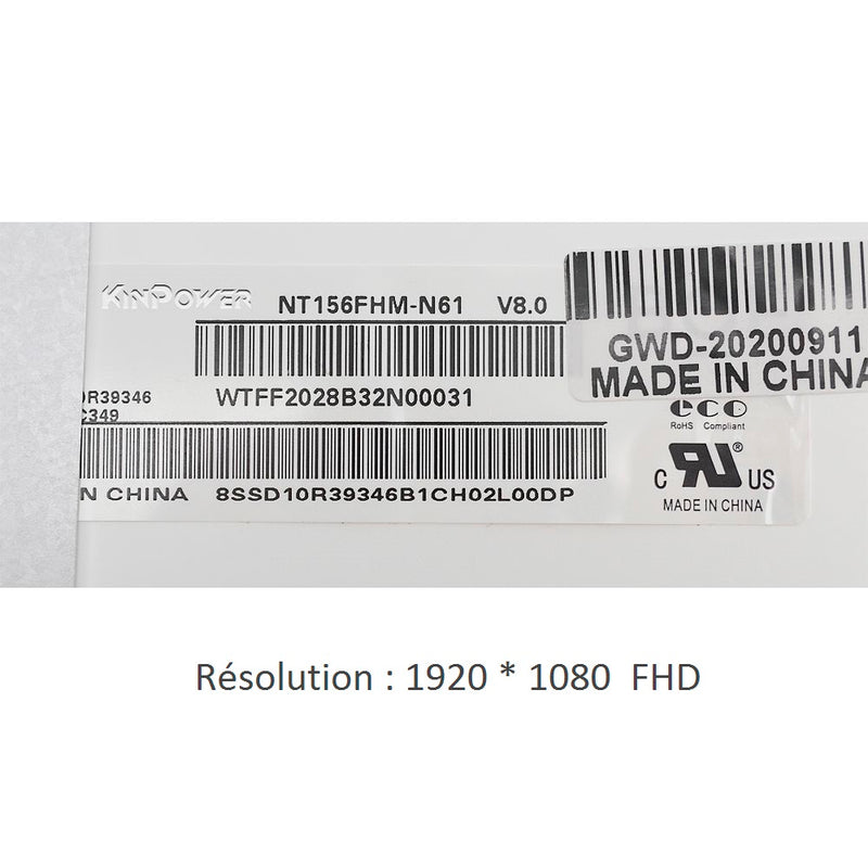 NT156FHM-N61 V8.0 Dalle Ecran 15.6' LED Slim 30 Pin FHD Pour Ordinateur Portable - diymicro.fr