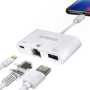 Adaptateur Concentrateur Lightning vers Ethernet RJ-45 avec Port USB OTG et Port de charge Lightning 3 en 1 - diymicro.fr