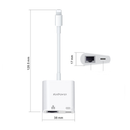 Adaptateur Concentrateur Lightning vers Ethernet RJ-45 avec Port de charge Lightning 2 en 1 - diymicro.fr