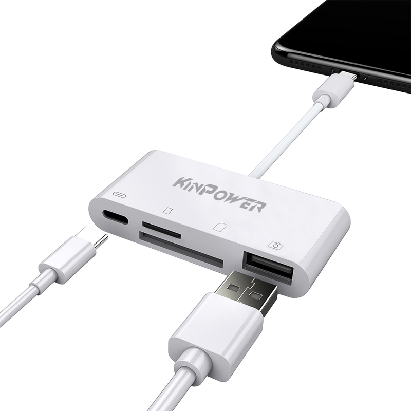 Adaptateur Concentrateur Type C vers Port USB OTG,Lecteur SD/TF et Port de charge Type C 3 en 1 - diymicro.fr