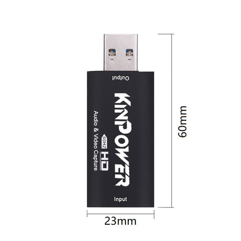 Kinpower Adaptateur Capture Vidéo 60FPS Full HD 1080p Enregistrement HDMI vers USB 2.0 - diymicro.fr